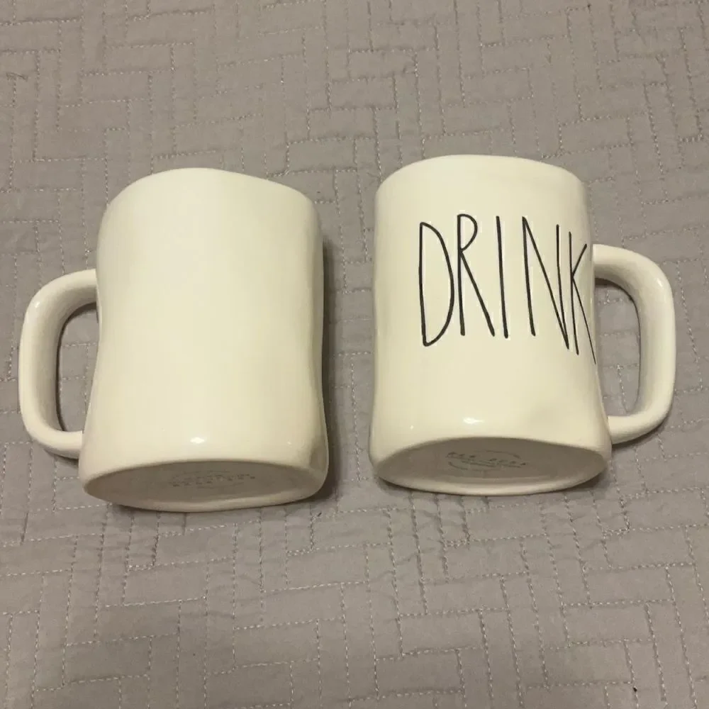 Rae Dunn Pair of Mugs “DRINK”   EUC. No stains or chips.
